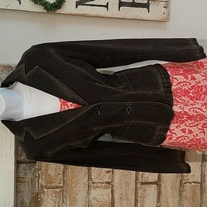 Vintage 90s DKNY Dark Wash Denim Jean Jacket